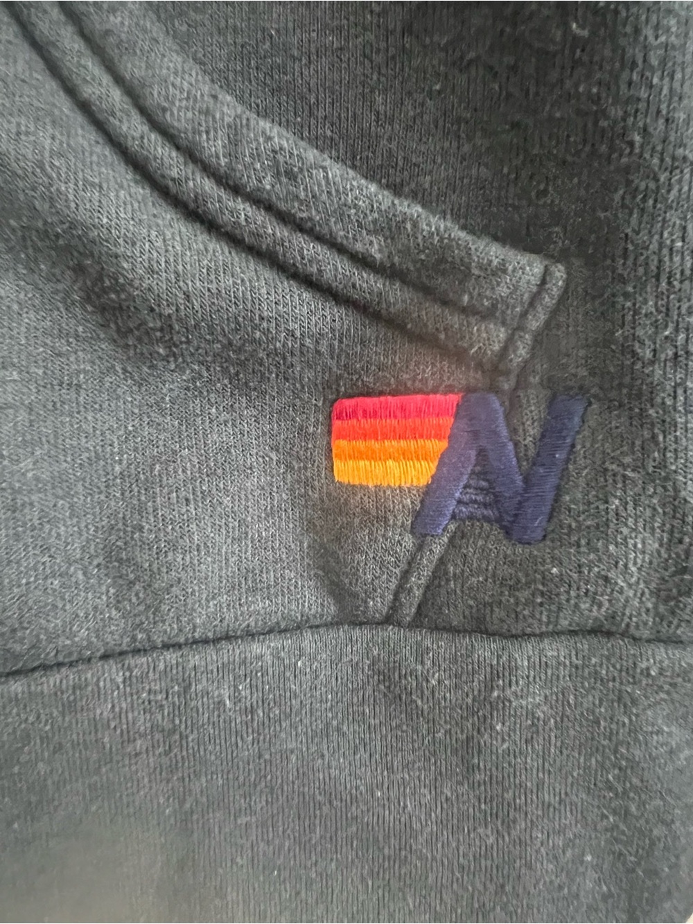 Aviator Nation Charcoal Zip Hoodie with Rainbow Lightning Bolt - Picture 5 of 9